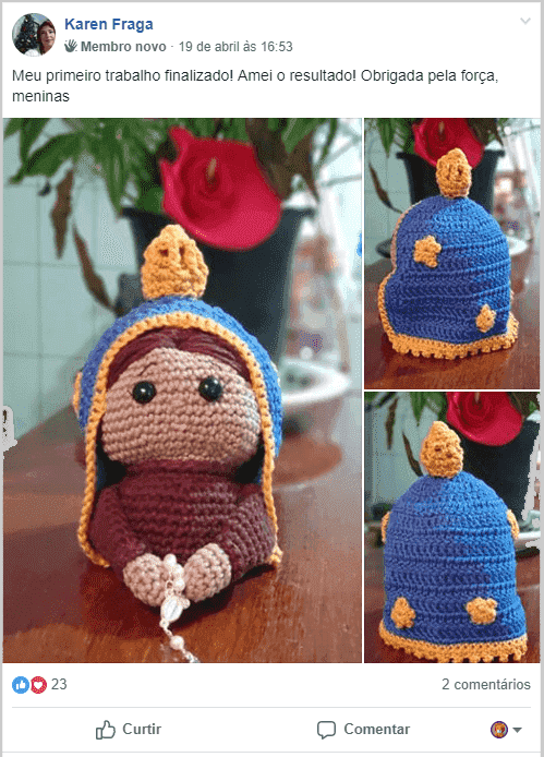 Amigurumi de Nossa Senhora Aparecida